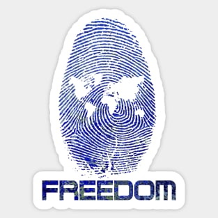 Thumbprint World of Freedom Sticker